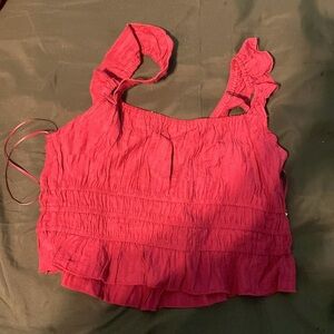 KIRIOUS Los Angeles cropped pink blouse